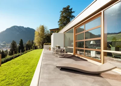Glass and aluminum garage door