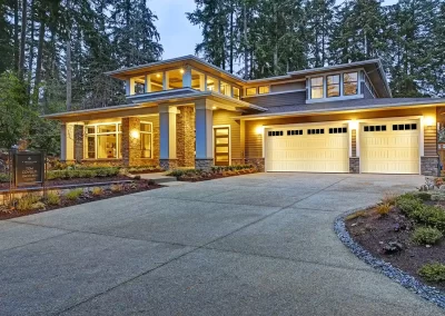 Long bead board carriage house style garage door