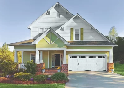 Long bead board double carriage house garage door