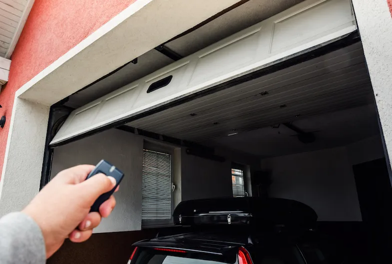 Using a garage door remote to open the door